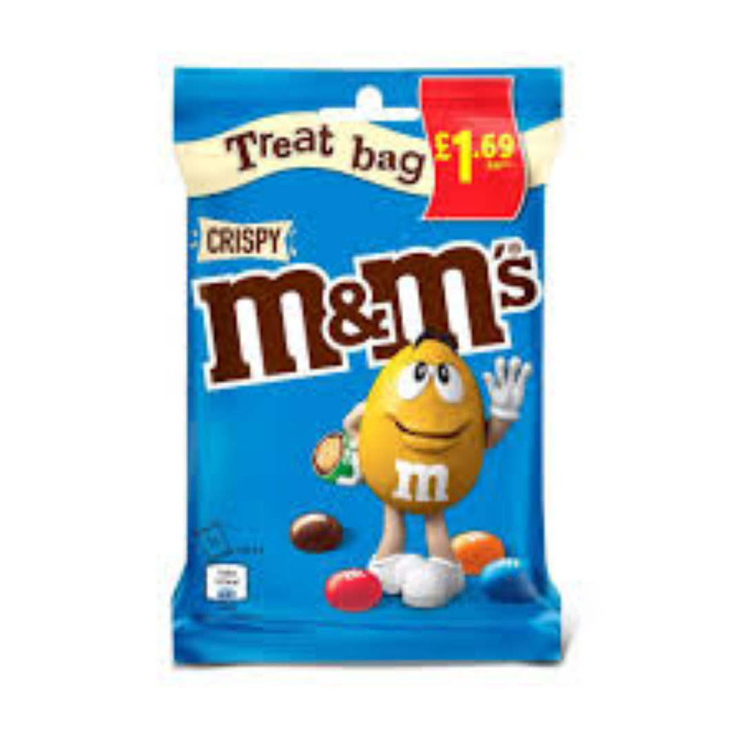 M & M CRISPY TREAT BAGS 77G